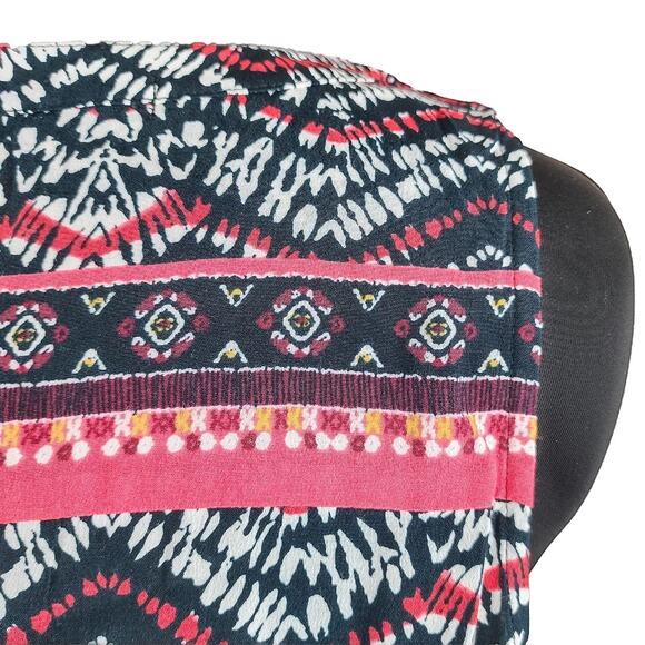 Sanctuary Women's Sleeveless Blouse Border Craft Button Split Neck Shirt Black M - Picture 4 of 10